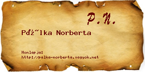 Pálka Norberta névjegykártya
